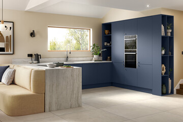 Ora Supermatt Blue Kitchen Doors-ora supermatt blue kitchen