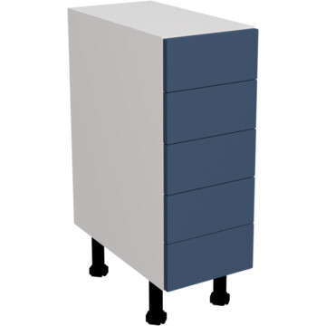ora matt blue 5 drawer unit 300