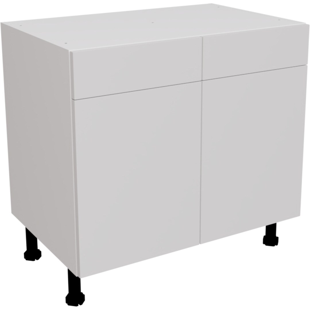 900mm Ora matt Light Grey Kitchen Drawer Line Base Unit from Flat-Pack ...