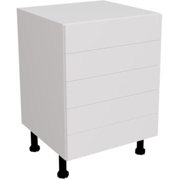 ora matt white 5 drawer unit 600