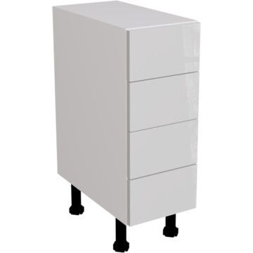 ora gloss light grey 4 drawer unit 300