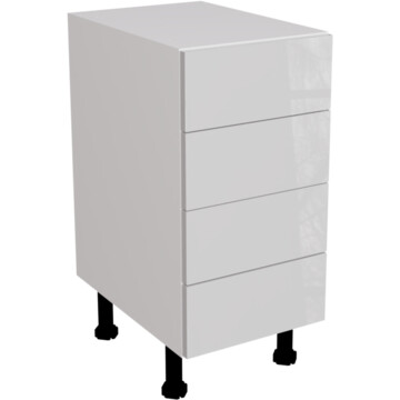 ora gloss light grey 4 drawer unit 400