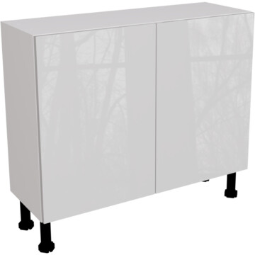 ora gloss light grey slim base unit 1000