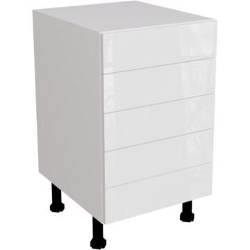 ora gloss white 5 drawer unit 500