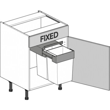 drawerline hob sink unit 600 dummy drawer undersink bin