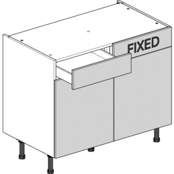 drawerline double base unit 1000 dummy drawer left