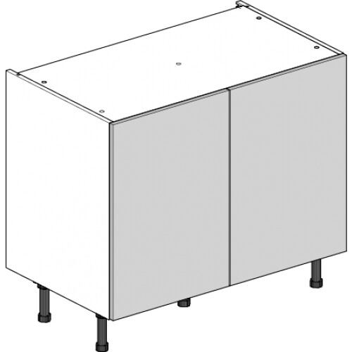 1000mm Handleless Gloss Cashmere Kitchen Base Unit from FlatPack Kitchens